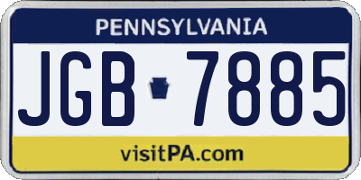 PA license plate JGB7885