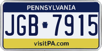 PA license plate JGB7915