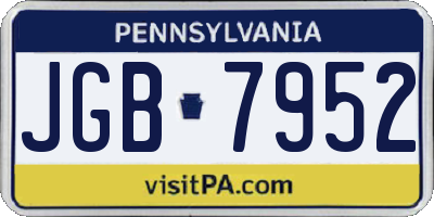 PA license plate JGB7952