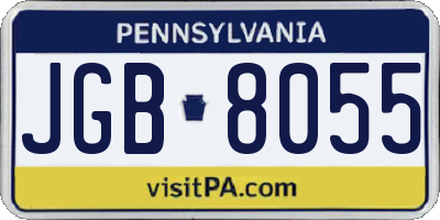 PA license plate JGB8055