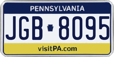 PA license plate JGB8095