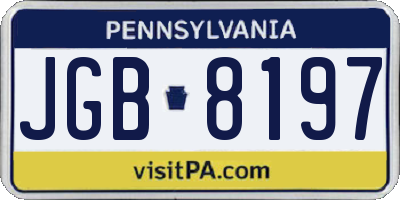 PA license plate JGB8197