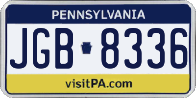 PA license plate JGB8336