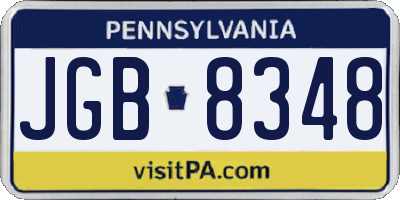 PA license plate JGB8348