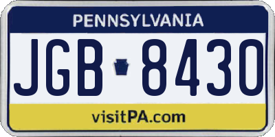 PA license plate JGB8430