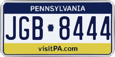 PA license plate JGB8444