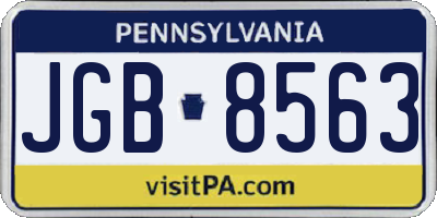 PA license plate JGB8563