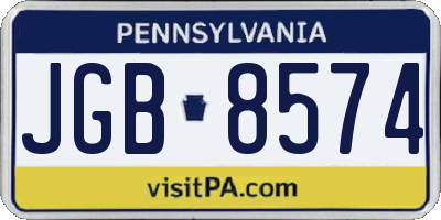PA license plate JGB8574