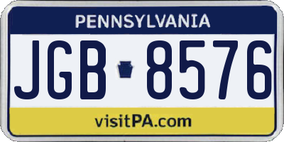 PA license plate JGB8576