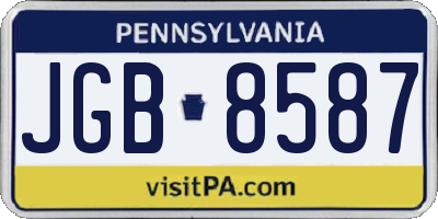 PA license plate JGB8587