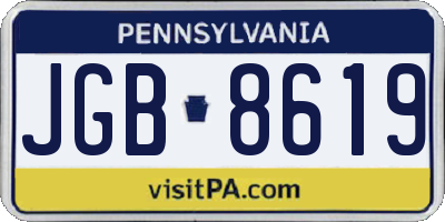 PA license plate JGB8619