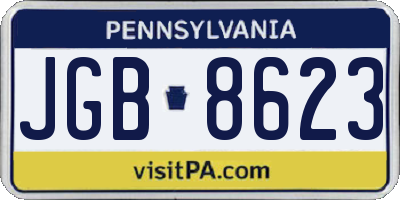 PA license plate JGB8623