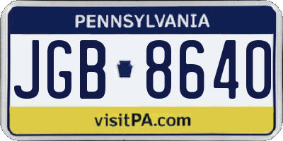 PA license plate JGB8640