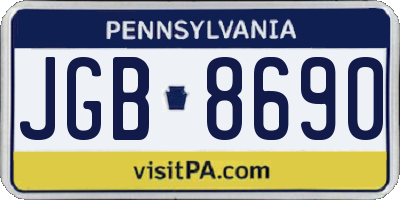PA license plate JGB8690