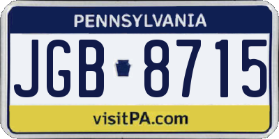 PA license plate JGB8715