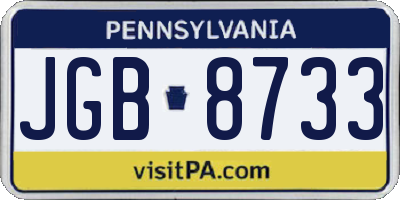 PA license plate JGB8733