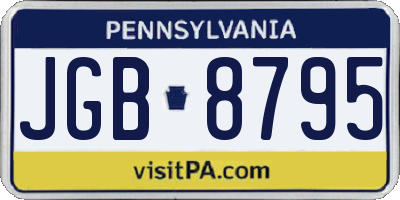 PA license plate JGB8795