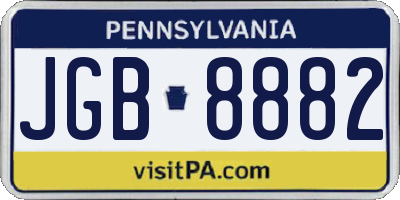 PA license plate JGB8882