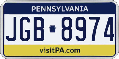 PA license plate JGB8974