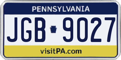 PA license plate JGB9027