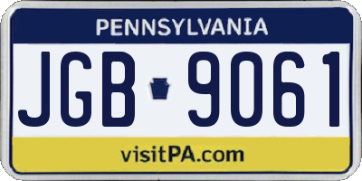 PA license plate JGB9061