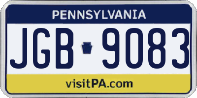 PA license plate JGB9083