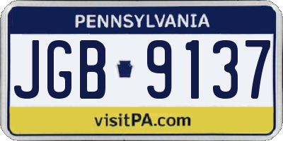 PA license plate JGB9137
