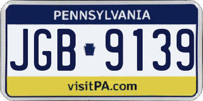 PA license plate JGB9139