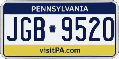 PA license plate JGB9520