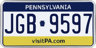 PA license plate JGB9597