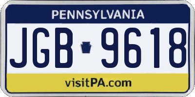PA license plate JGB9618