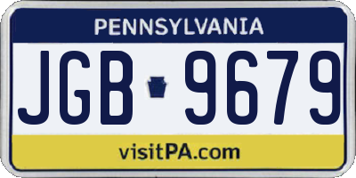 PA license plate JGB9679