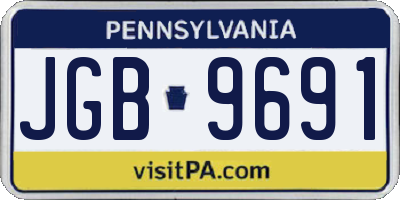 PA license plate JGB9691