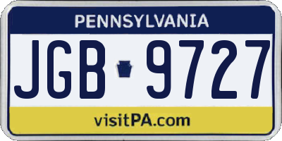 PA license plate JGB9727