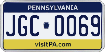 PA license plate JGC0069