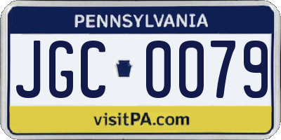 PA license plate JGC0079