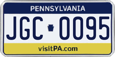 PA license plate JGC0095