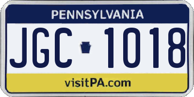 PA license plate JGC1018