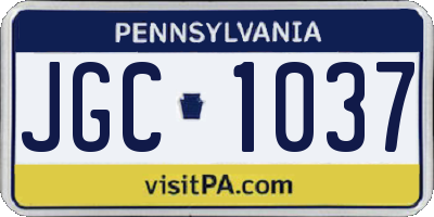 PA license plate JGC1037