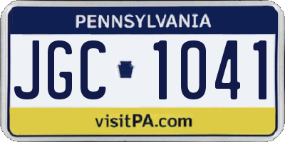 PA license plate JGC1041