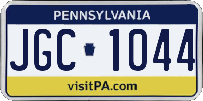 PA license plate JGC1044