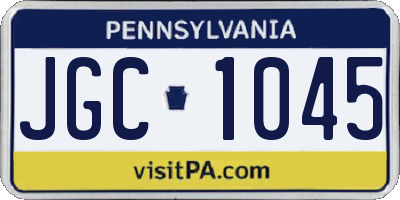 PA license plate JGC1045