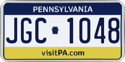 PA license plate JGC1048