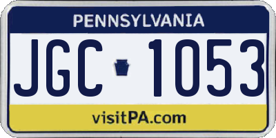 PA license plate JGC1053