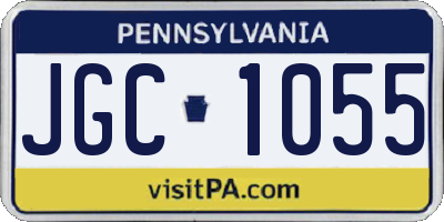 PA license plate JGC1055