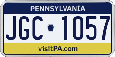 PA license plate JGC1057