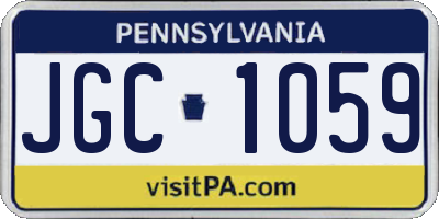 PA license plate JGC1059