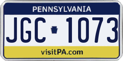 PA license plate JGC1073