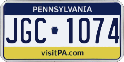 PA license plate JGC1074
