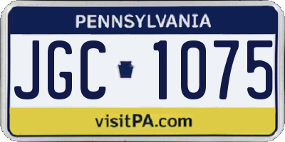 PA license plate JGC1075